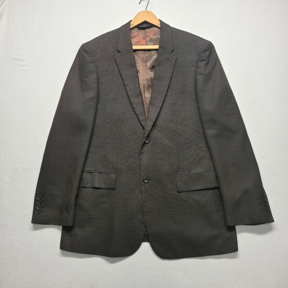 Perry Ellis Men's Brown Plaid 2 Button Blazer Size 42 Regular